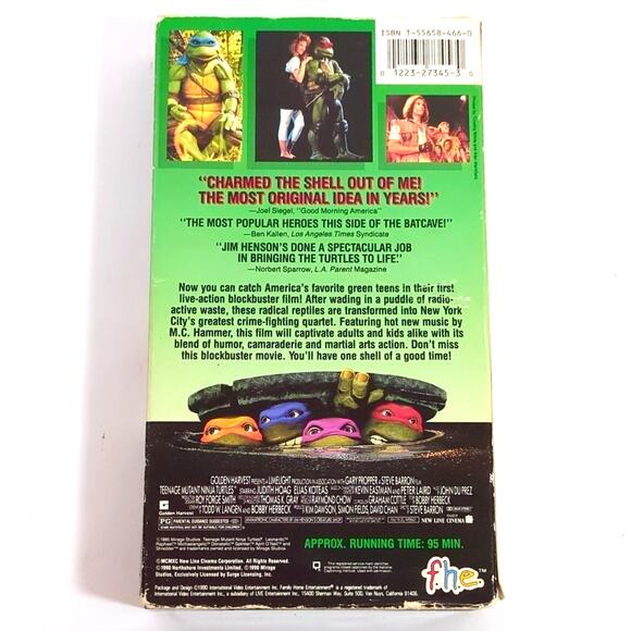 Vintage 1990 Teenage Mutant Ninja Turtles The Movie VHS Tape TMNT FHE - Picture 2 of 3